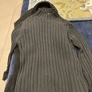 Women’s Gray Ribbed Fisherman Core 100% Cotton Sweater